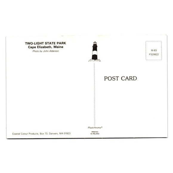 Cape Elizabeth Maine Two-Light State Park Postcard Vintage Printed In Ireland - Picture 2 of 2